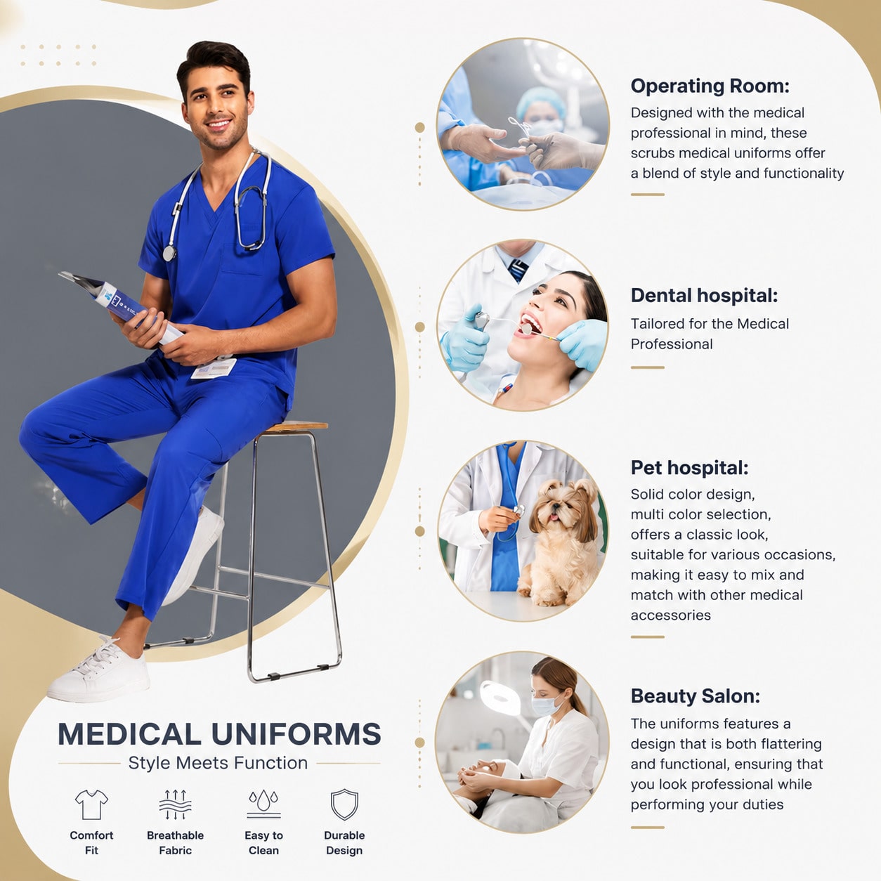 Unisex Healthcare Uniforms Men - Medical Lab Uniform recension och pris